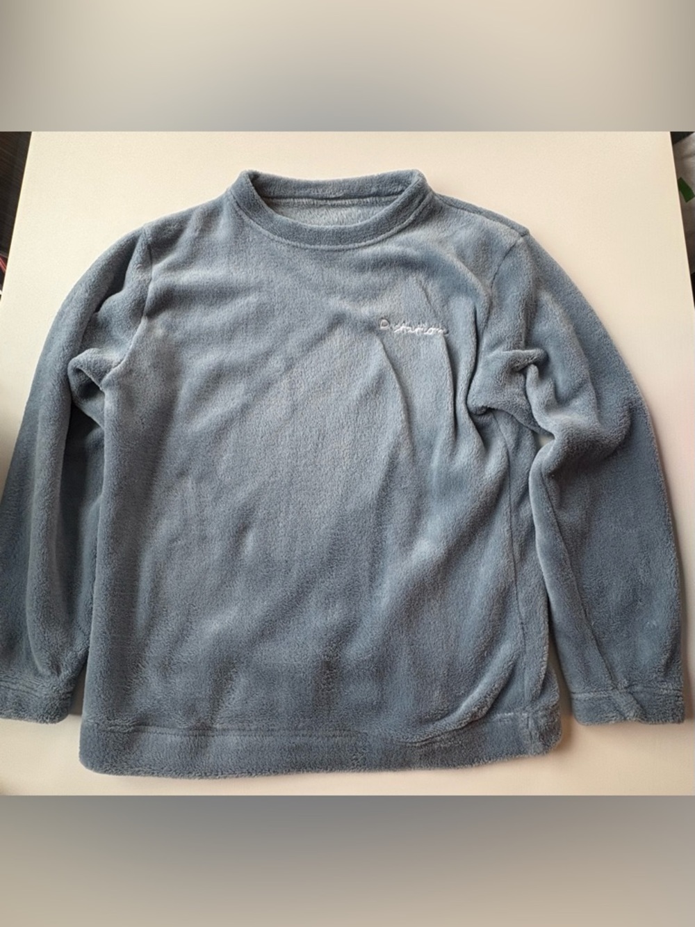 Women's Plush Crewneck Sweater - Light Blue